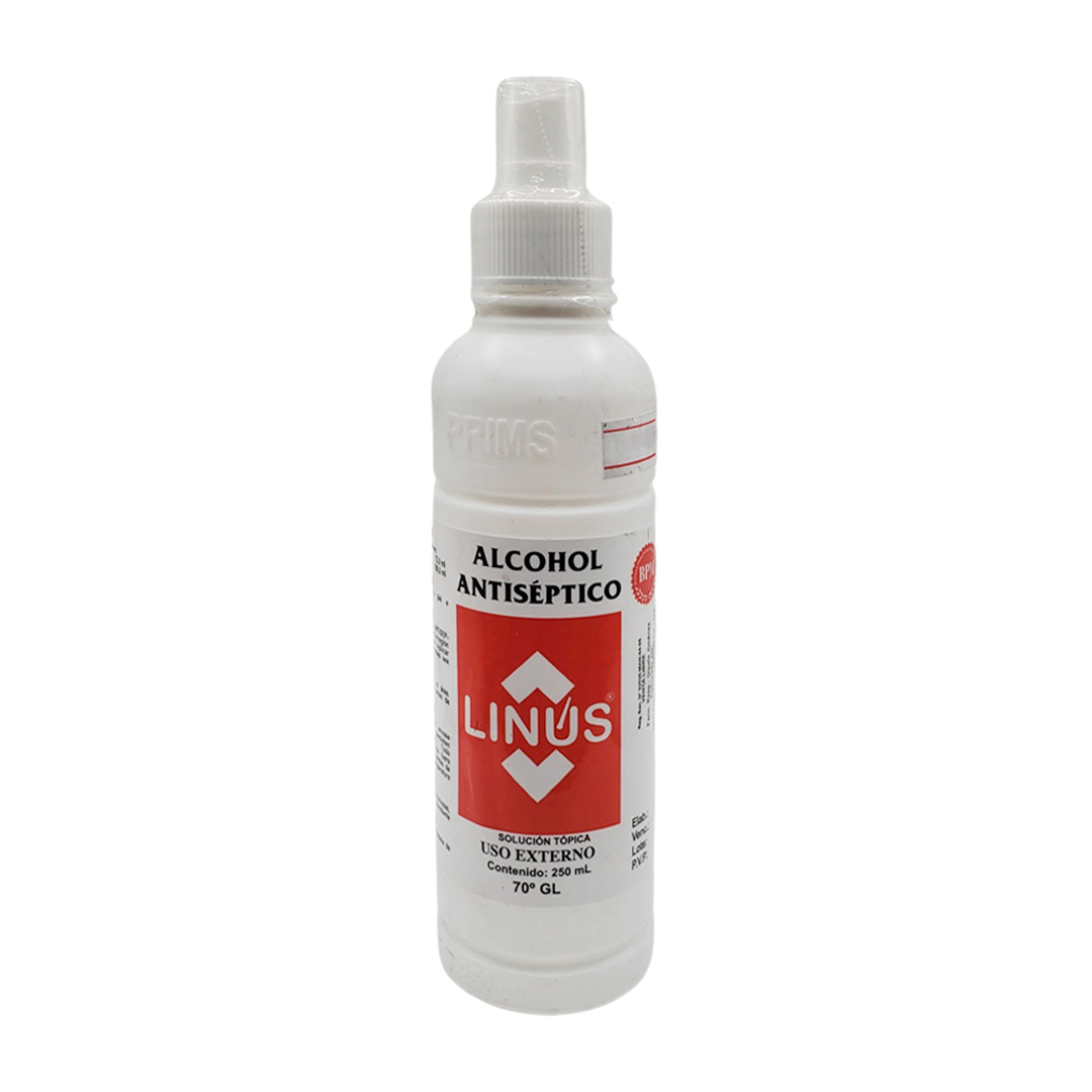 Alcohol Antiséptico LINUS al 70% 250 ml